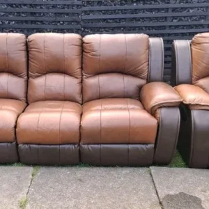 Brown Leather Recliner Sofas 3+1+1