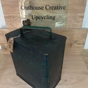 Vintage green petrol can with brass cap - Image 2