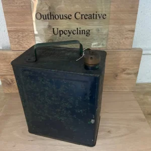 Vintage green petrol can with brass cap - Image 3