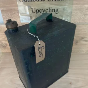 Vintage green petrol can with brass cap