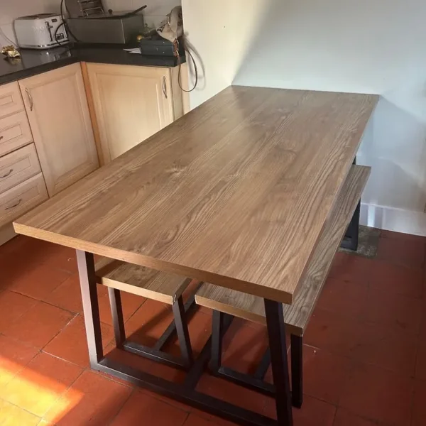 Dining table with bench