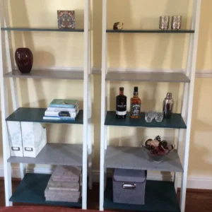 One remaining ladder bookcase with geometric shelves - Image 5