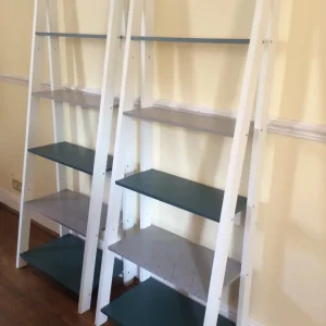 One remaining ladder bookcase with geometric shelves - Image 8