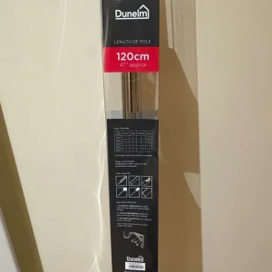 Silver Metal Curtain Pole 120cm with Eyelets and Finials - Image 2