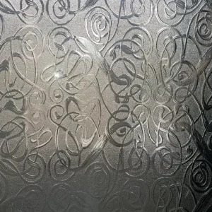White UPVC frosted glass double glazed door with sidelights and fanlight - Image 4