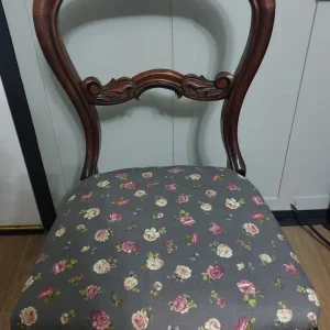 Victorian Chair with Floral Upholstery - Image 2