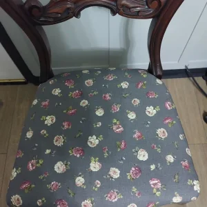 Victorian Chair with Floral Upholstery - Image 3
