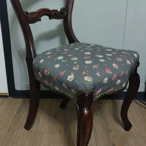 Victorian Chair with Floral Upholstery - Image 4
