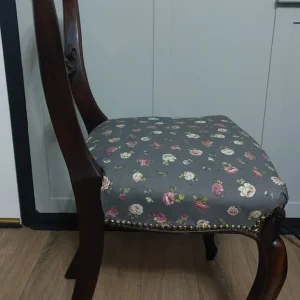 Victorian Chair with Floral Upholstery - Image 5