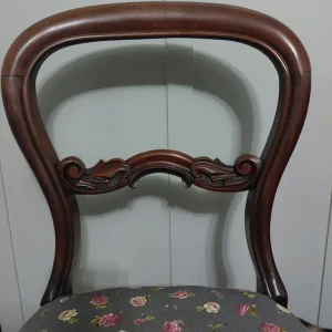 Victorian Chair with Floral Upholstery - Image 7