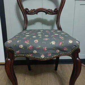 Victorian Chair with Floral Upholstery - Image 8