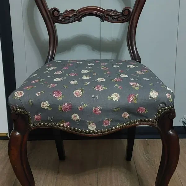Victorian Chair with Floral Upholstery