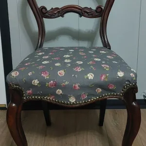 Victorian Chair with Floral Upholstery