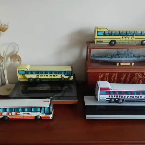 4 x Tin Plate Biagotti Lujan Single Deck Coaches (Argentina)
