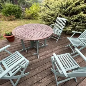 4 Teak Wood Folding Garden Chairs