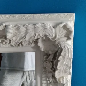 Large White Ornate Wall Mirror | 120x90cm - Image 3