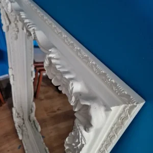 Large White Ornate Wall Mirror | 120x90cm - Image 5