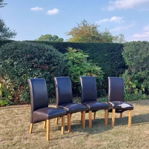Faux Leather Dining Chairs - set of 4 - Image 2