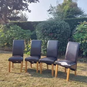 Faux Leather Dining Chairs - set of 4 - Image 3