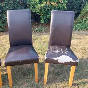 Faux Leather Dining Chairs - set of 4 - Image 4