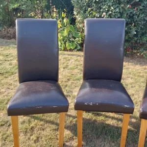 Faux Leather Dining Chairs - set of 4 - Image 5