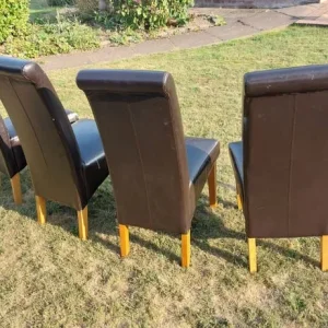 Faux Leather Dining Chairs - set of 4 - Image 6