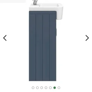 Chatsworth Traditional Blue Semi Recessed Bathroom Vanity Sink Unit with Lever Mixer Tap - Image 4