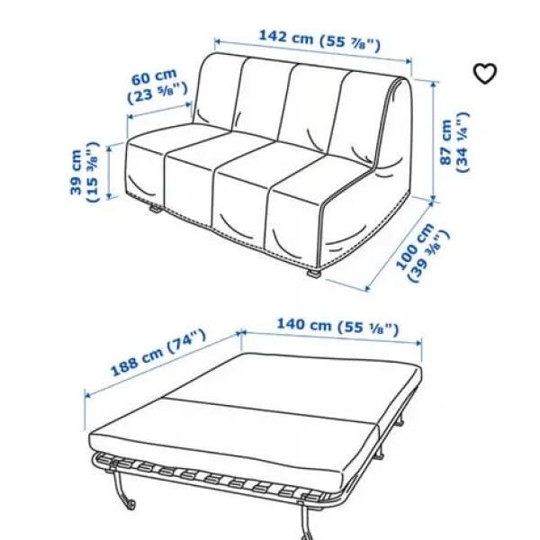 Sofa bed . LYCKSELE LÖVÅS - IKEA