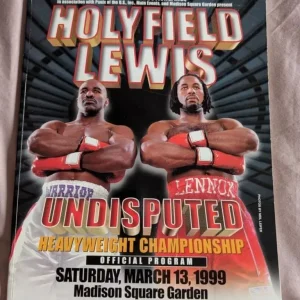 Holyfield Lewis Programs from both fights, ticket and keyring from 2nd fight - Image 3