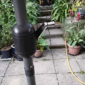 Parasol garden umbrella, 2m 88cm diameter, wind-up mechanism, brown metal base - Image 6