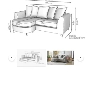 Grey Fabric Sofa Suite - Image 3