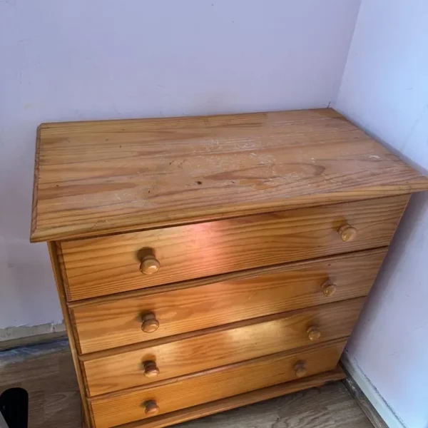 Sturdy Wooden Chest with 4 Drawers