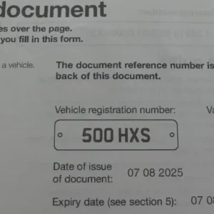 500 HXS registration number - Image 2