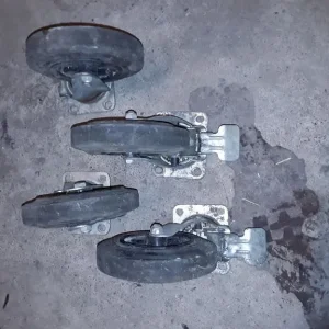 Four trolley heavy duty wheels with brakes - Image 2