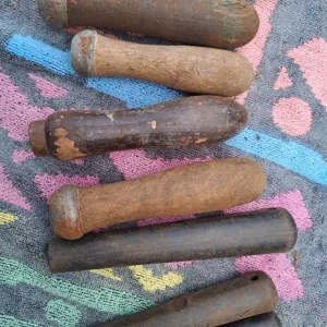 7 vintage tool handles, very much used condition