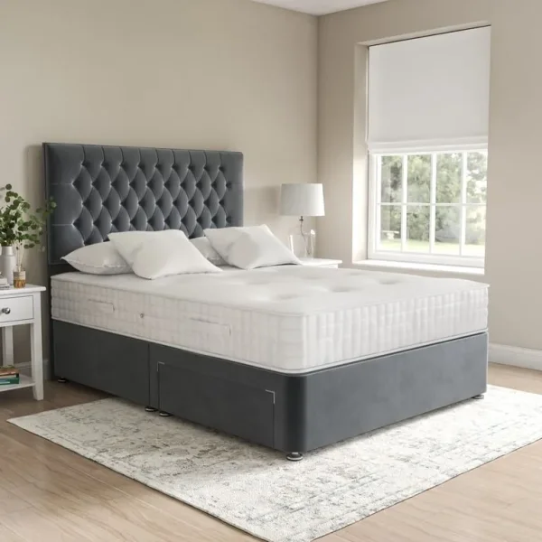 Double Divan Bed with Mattress and Storage