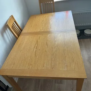 Solid wood dining table and 6 chairs