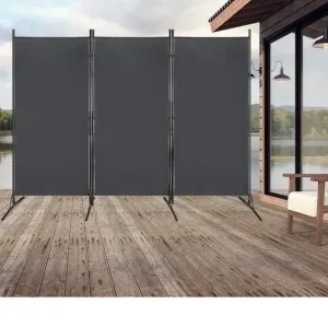 Black freestanding privacy screen, 260cm x 180cm - Image 5