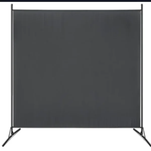 Black freestanding privacy screen, 260cm x 180cm