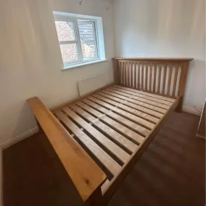 Solid oak double bed frame from Bensons for beds - Image 2