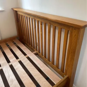 Solid oak double bed frame from Bensons for beds - Image 3