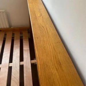 Solid oak double bed frame from Bensons for beds - Image 4