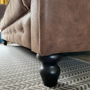 Brown Chesterfield-style couch - Image 5
