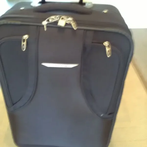 SMALL SUITCASE ON WHEELS AND ANTLER TRAVEL BAG
