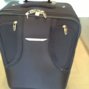 SMALL SUITCASE ON WHEELS AND ANTLER TRAVEL BAG