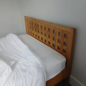Solid wood double bedframe and mattress set - Image 3