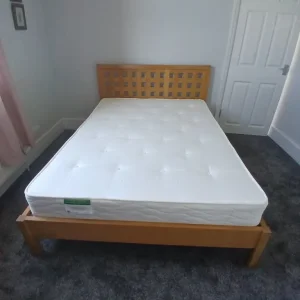Solid wood double bedframe and mattress set - Image 7