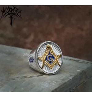 Mens Masonic Style Ring Size 9