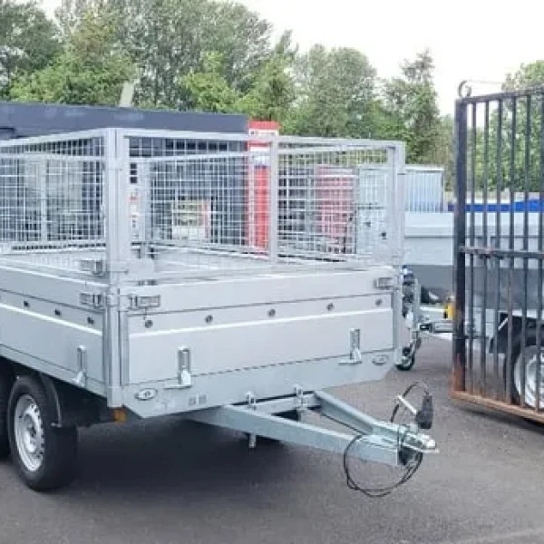 8.2ft x 5ft Twin Axle Dropside Trailer with 60cm Mesh, 750kg MAM