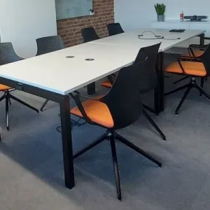 White Office Meeting Room Table and 8 Chairs - Image 2
